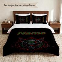 DOOM Personalized Custom Name 3‑Piece Bedding Set Soft Duvet Cover Set For Bedroom Home Decor 135cmx200cm white