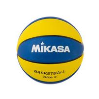 Mikasa Size 3 Basketball, (Junior/Kids), Rubber, Yellow/Blue, B3JMR-YBL blue