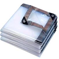Heavy Duty Clear Tarpaulin Waterproof Plastic Sheet Reinforced Edges Metal Grommets Greenhouse Insulation Rainproof Cover Yard Plant Tarp Outdoor 2X3M gray
