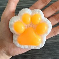 Cute Silicone Cat Paw Rice Ball Squishy Stress Relief Fidgets Toy Slow Rebound Decompressing Squeeze Toy Holiday Gifts orange