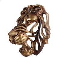 Lion Head Art Wall Decor Resin Vivid Lion Head Wall Mounted Art Sculpture for Living Room black