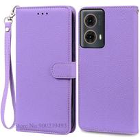 Dėl Moto G85 5G dėklo Piniginė Odinis Atverčiamas Dangtelis Motorola G85 Dėklui Minkšto Silikono Knygos Formos Dangtelis Motorola G85 5G Dėklui Fundas For Moto G85 5G purple