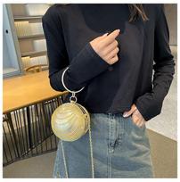 Fashion Diamond-encrusted Evening Bag Small Round Bag For Women Ball Shape Wedding Bag beige