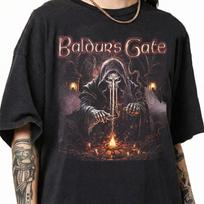 Baldur’s Gate 3 Shirt, Retro 90s Gaming Graphic Tee, Comfort Colors BG3 Fan T-Shirt, Unisex Video Game Gift Tee 3XL gray