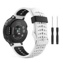 Two-Color Silicone Watch Band for Garmin Forerunner 235/620/735XT - Round Hole Replacement Strap S5 S6 juoda/geltona