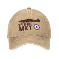 Unisex Cotton Vintage Spitfire UK RAF British WWII Baseball Cap Adult Supermarine Fighter Adjustable Dad Hat Sun Protection Adjustable Cap&>8Y beige
