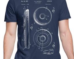 Frisbee Patent T-shirt S-XXL Men/Women, Game, Fun, Toy, ultimate frisbee, frisbees, Vintage, Blueprint, Cool Gift! 3XL gray