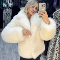 Moteriškas Elegantiškas Didelių Atlapų Lapės Kailio Paltas Moteriška Pūkuota Kasdieninė Ilgomis Rankovėmis Striukė Rudens Žiemos Storas Šiltas Dirbtinio Kailio Paltas S gray