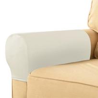 Elastic PU Leather Waterproof Sofa Armrest Covers - Universal Two-Piece Set Set of 2 brown