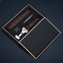 Krokodilo rašto pilno grūdo karvės odos laikrodžio dirželiai, apyrankės ir aksesuarai 22mm-Brown-Silver Buckle