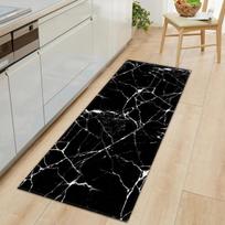 Juodos ir baltos marmuro rašto ilgas kilimas-takelis Neslystantis Plaunamas virtuvės grindų kilimėlis Modernus abstraktus namų dekoras Kilimas 60X180CM(2X5.9FT