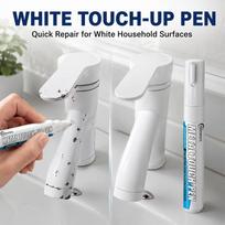 White Touch-Up Repair Pen Furniture Paint Marker for Wood Surfaces Cabinet Doors Tables Handles and Small Scratch Repair Touchup Paint2 kaip parodyta spalva