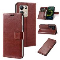 Dėklas telefonui Xiaomi Redmi 17 5G,17 Retro rašto odinis atverčiamas piniginė Retro rašto odinis atverčiamas piniginė Redmi 17 4G ruda