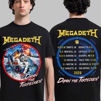 Megadeth North American 2026 Tour Damn The Torpedoes T-Shirt 150 gray