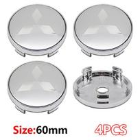 4 vnt. 60 mm automobilio ratlankio centrinio dangtelio lipdukai Automobilio ratlankio apdangalas Mitsubishi Pajero Outlander XL Montero Lancer Triton l200 Galant white
