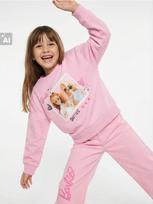 Sinsay - Crewneck megztinis su spauda Barbie - pastelinė rožinė