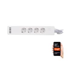 Pratęsimo laidas 1,8 m su jungikliu + 4xUSB/Wi-Fi Tuya SCHUKO