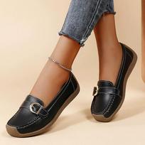 Nauji Loafers Laisvalaikio moteriški plokščiapadžiai Batai Minkštas Padas Minkštas Paviršius Moteriški Batai Patogūs Didelio Dydžio Batai Moteriški 37 juoda