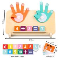 Kids Montessori Toys Wooden Finger Numbers Math Toy Children Counting Early Learning Educational Toys Toddlers Intelligence Game orange