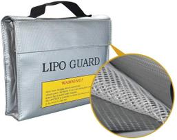 LiPo Battery Fireproof Safety Bag | Explosion-Resistant Storage and Charging Protection | Silver 240x64x180mm | High-Security Plastic Case sidabras