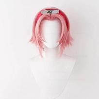 Anime Haruno Sakura Perukas Trumpas Rožinis Atsparus Karščiui Mergaitės Sintetiniai Plaukai Vaidmenų Žaidimas Šventės Perukai One Size white