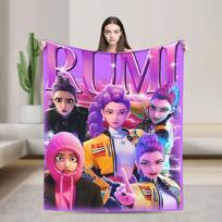 Huntrix HUNTRX Rumi Kpop Demonų Medžiotojai Antklodės Purios Šaunios Šiltos Mesti Antklodės Namams Žiemai 30x40in purple