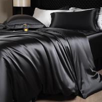 Prabangus dvipusis šilko keturių dalių naktinis antklodės komplektas - Natūralaus šilko ir Tencel patalynė 1.5m Bed Sheet Set: Duvet 200x230cm