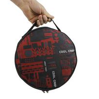 Outdoor Camping Tableware Bag, Portable Frying Pan, Bowl & Plate Storage, Round Baking Tray Oxford Cloth Handbag One Size raudona