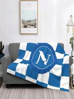 Futbolo Ssc Napoli Vilnonis pledas Kūrybiškas pledas lovai, sofai, foteliui 200x150cm Pliušinis plonas pledas#Spalva_KARALIŠKAI MĖLYNA,Dydis_100X130CM 75X95CM pilka spalva