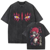 Akaza X Koyuki Demon Slayer Begalybės pilies lankas skalbinti marškinėliai vyrams moterims medvilniniai oversized marškinėliai gatvės stiliaus moteriški vyriški drabužiai patogūs viršutiniai marškinėliai XXXL
