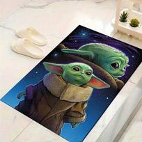 1 vnt. Disney Žvaigždžių karai Yoda rašto kilimas Plotinis kilimas Neslystantis kilimas Skalbiamas rankomis Grindų kilimėlis Tinka svetainei, miegamajam, namų dekoravimui 60cm by 90cm black