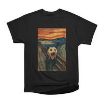Men Casual Shirts Short Sleeves THE NATURAL SCREAM Black Tees Oversized T-shirts XXXL juoda