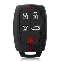 5 mygtukų silikoninis raktų dėklas, skirtas Volvo XC90 C70 S60 D5 V50 S40 C30 berakčiui nuotolinio rakto dangtelio apvalkalo odos laikikliui juoda