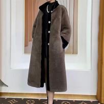 Prabangus dirbtinio audinės kailio paltas plius dydžio moterims žiemos mada mama viršutinis drabužis stovinti apykaklė laisvo kirpimo elegantiška striukė XXXL gray