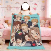 Antklodė Hetalia minkštas pledas pasaulio iškylai, lovai, sofai, namams, grupei, miegamajam, jaukus, šiltas, žvaigždės, patogus 75x90cm blue