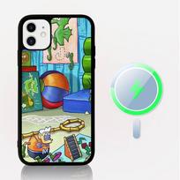 S-SpongeBob S-SquarePants telefono dėklas Magnetinis dėklas IPhone 16 14 13 12 11 15 Pro Max Plus Magsafe belaidžio įkrovimo dangtelis iPhone 17 yellow