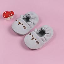 Cartoon Knitted Wool Non-slip Baby Walker Shoes for Toddlers (0-1 Year) 11cm (0-4 months) gray