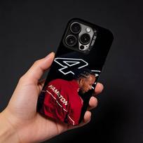 44 L-Lewis H-Hamilton-S telefono dėklas iPhone17, 16,15,14,13,12 Pro Max juodas saldaininis matinis smūgiams atsparus dangtelis iPhoneXSMAX black