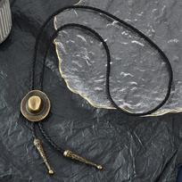 Western Denim Poirot Tie Casual Style Autumn And Winter Fashion Collar Rope Long Necklace Women'S Retro Large Necklace gray