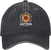 Autism Awareness Sunflower Love Accept Understand Denim Baseball Cap Unisex Adult Casual Sun Protection Can Be Adjusted gray