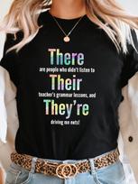 Grammar Teacher Humor T-shirt XXXL beige