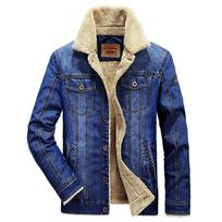 Men's 2025 Denim Jacket: Casual Cotton, Plus Size, Fleece-Lined Outerwear XL