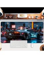 Large Gaming Mouse Pad Cool Sports Car Non-Slip Desk Mat Office Computer Mousepad Keyboard Mouse Table Accessories Gift Gamers 30cmx60cm gray