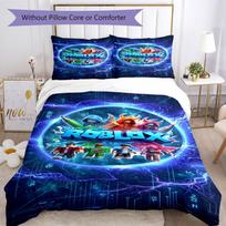 Roblox Bedding Set Breathable Duvet Cover with Pillowcases Decorative Bed Linen for Bedroom Home Decoration Birthday Gift 135cmx200cm