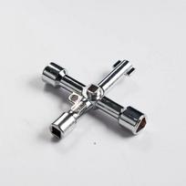 Electric cabinet elevator cross key wrench, water meter valve internal triangle wrench, multi-functional screwdriver tool set, portable Silver-01 gray