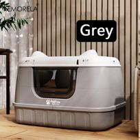 Extra Large Splash-Proof Cat Litter Box High Capacity Semi-Enclosed Design Multiple Colors Available for Cats Pet Supplies pilka