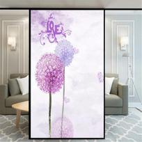 Static Cling Privacy Window Film  Decorative Purple Dandelion Window Treatments Window Coverings Glass Sticker for Home (as the picture,40x60cm WxH) white
