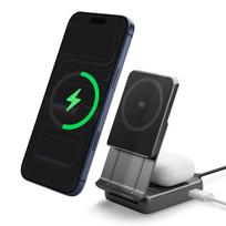 Spigen Essential EF302MOQ Qi2.2 25W 2-in-1 Foldable MagSafe Wireless Charging Stand