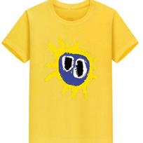 medvilninis 100% vyriškas marškinėlis vasarai PRIMAL SCREAM RETRO SCREAMADELICA roko grupės raudonas marškinėlis vyrams vasariniai marškinėliai vyrams ir moterims XL yellow