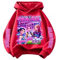 Girls Huntrix Rumi Mira Zoey Football Graphic Hoodie Kids Long Sleeve Pullover Sweatshirt 160 purple